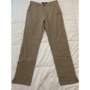 Oakley Pants Men's 30x32 Khaki Straight Leg Golf Flat Front Casual Stretch